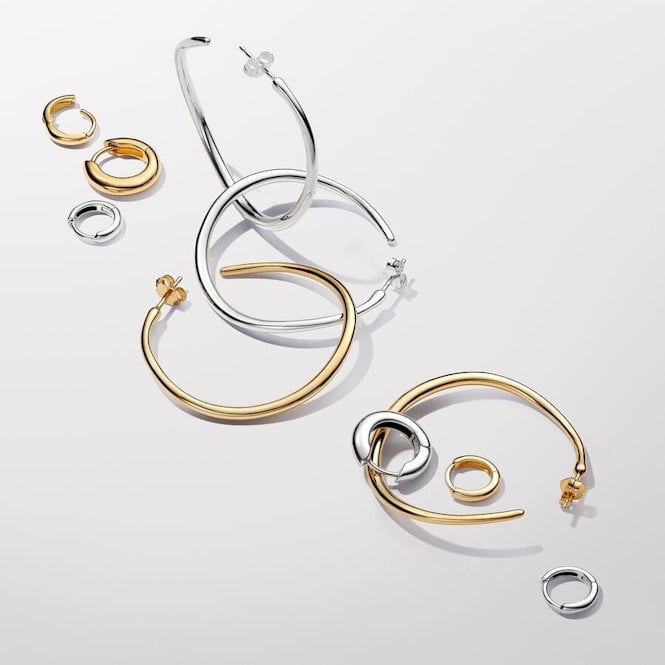 Gold Round Huggie Hoop Earrings
