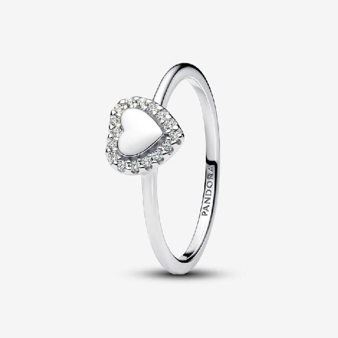 Engravable Heart Halo Ring, Size 48