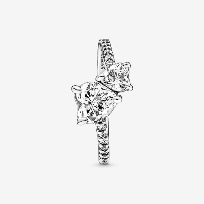 Double Heart Sparkling Ring
