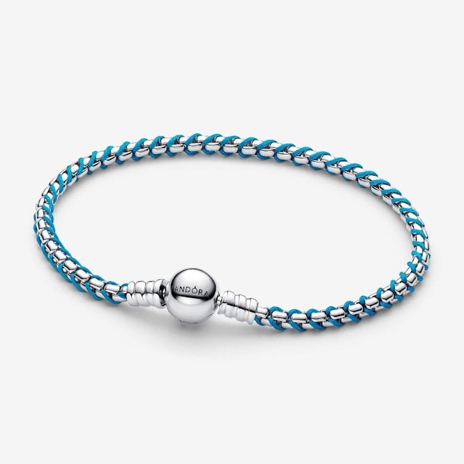 Blue Cord Box Chain Bracelet, 21cm