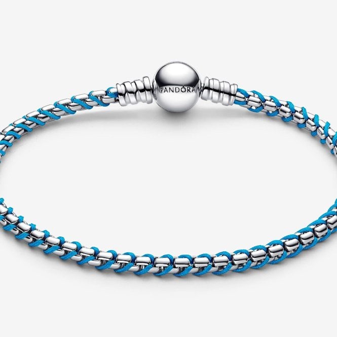 Blue Cord Box Chain Bracelet, 21cm