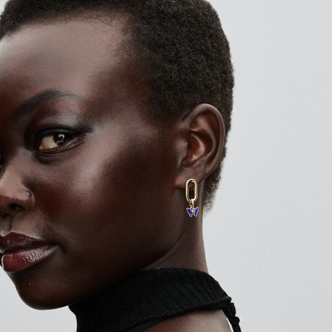 Gold Blue Butterfly Mini Dangle Charms