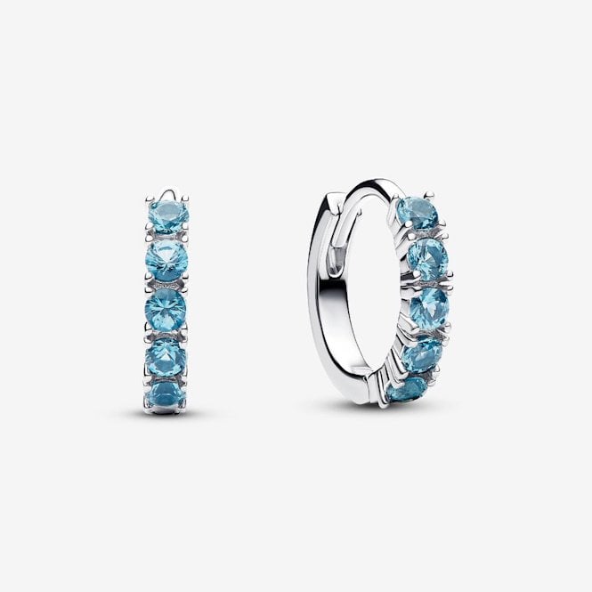 Blue Huggie Earrings