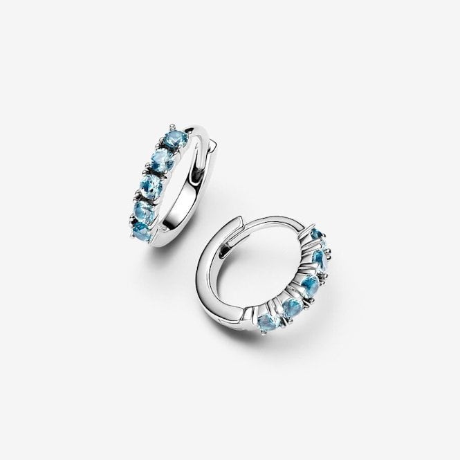 Blue Huggie Earrings
