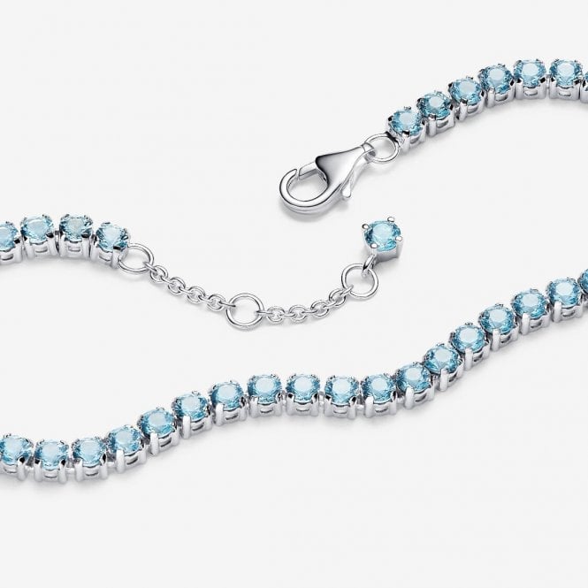 Sparkling Light Blue Tennis Bracelet, 20cm