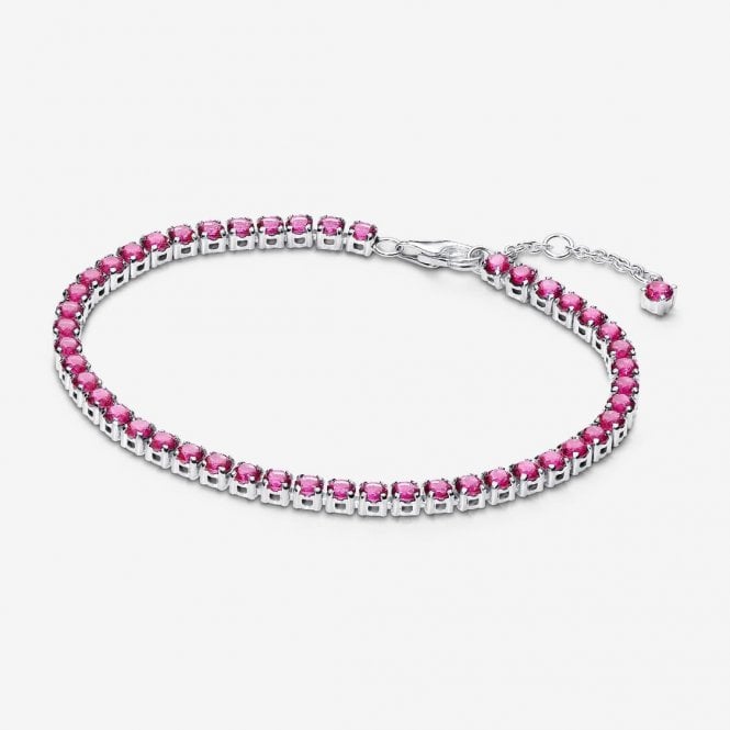 Sparkling Pink Tennis Bracelet, 18cm