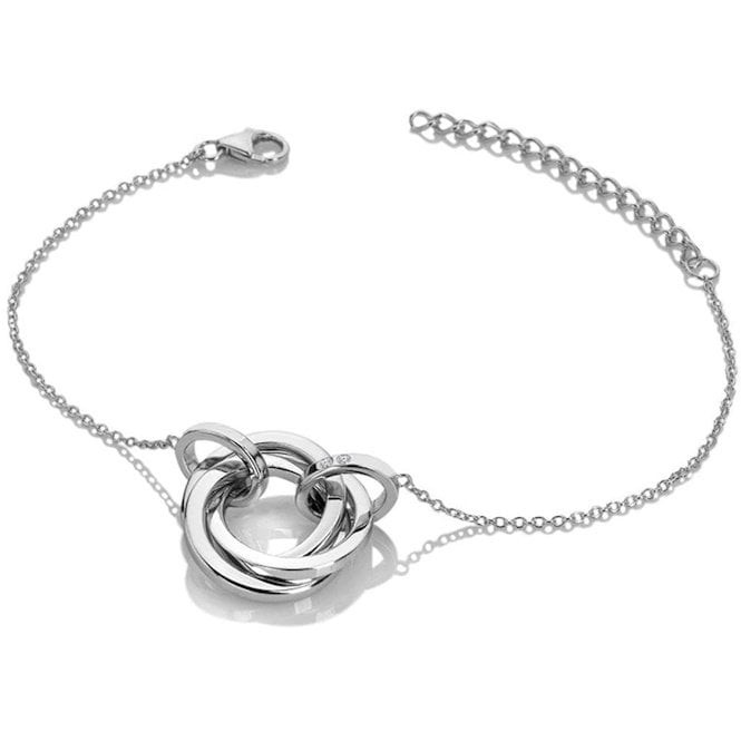 Silver Trio Interlocked Circles Bracelet
