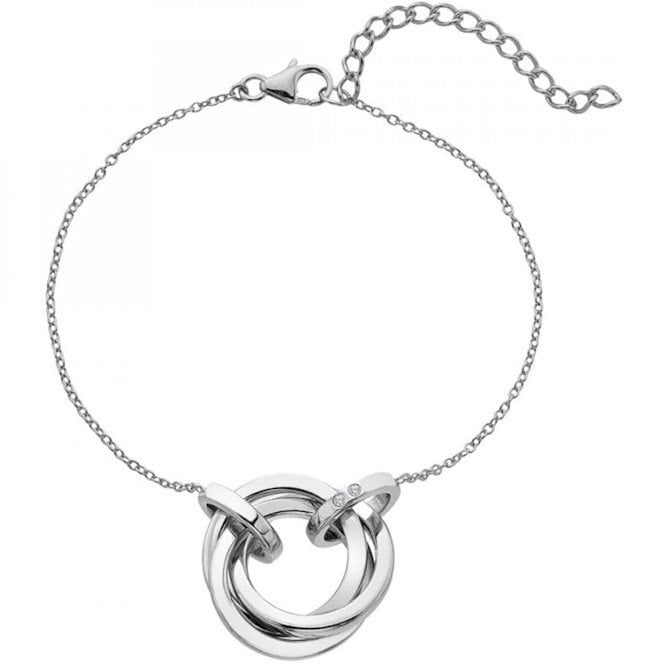 Silver Trio Interlocked Circles Bracelet