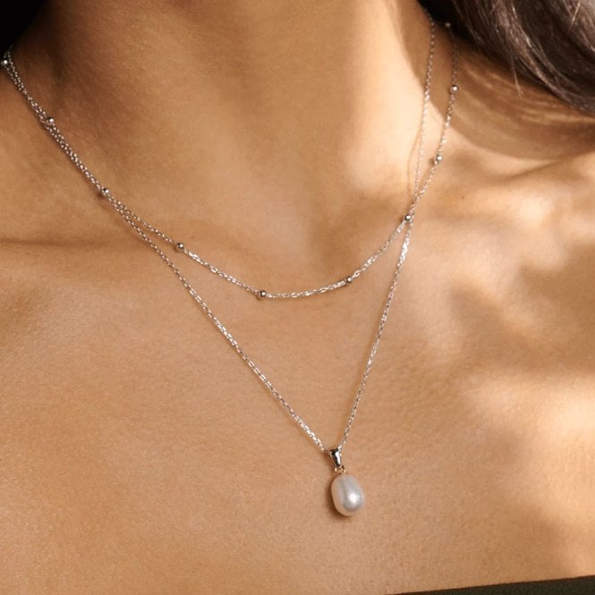Nature's Wonder Silver Beachcomber Necklace with Pearl