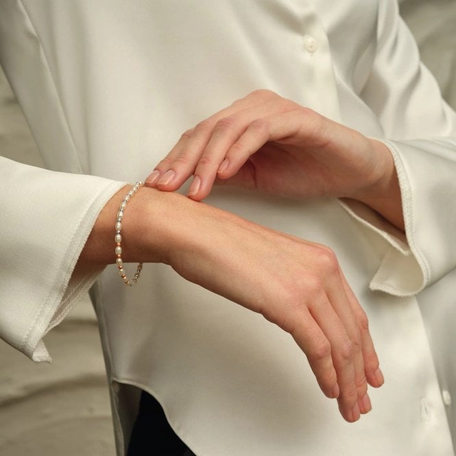 Nature's Wonder Silver Beachcomber Bracelet with Pearls