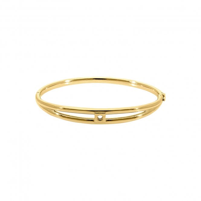 Roma Double-Row Gold Bangle, 19cm