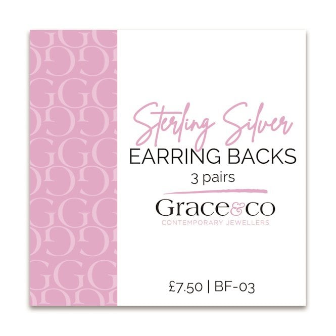 Sterling Silver Butterfly Earring Backs x3