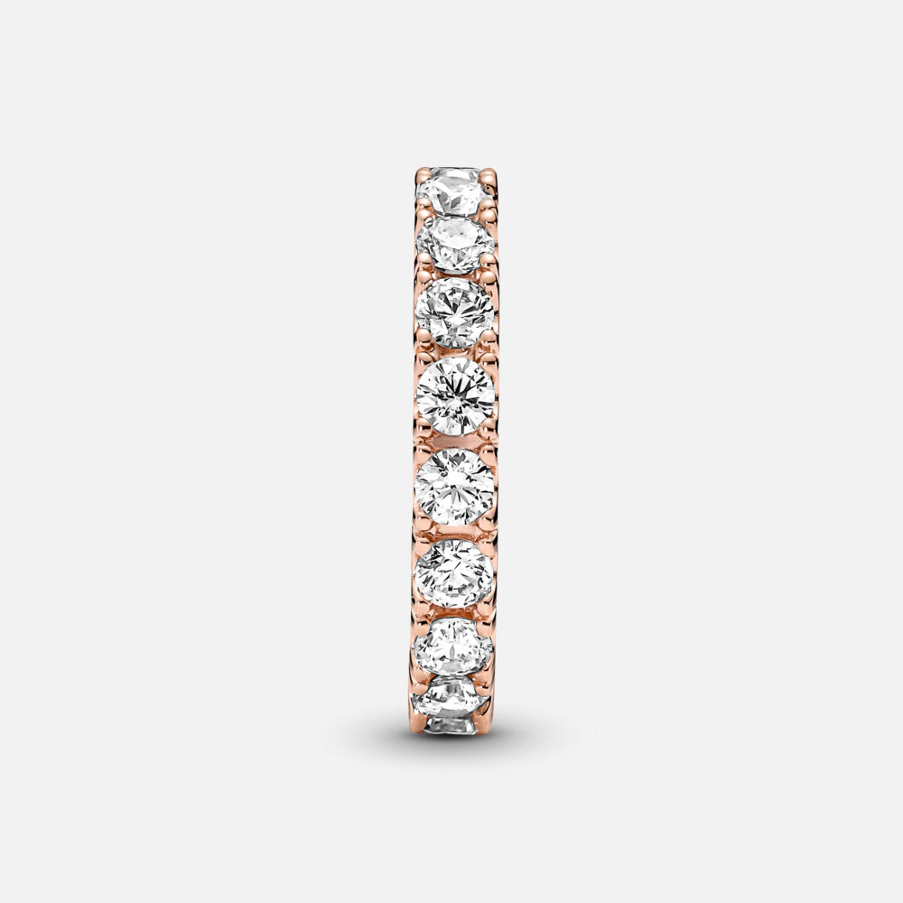 Rose Sparkling Row Eternity Ring, Size 52