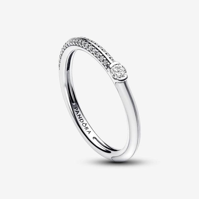 ME Pave & White Dual Ring, Size 54