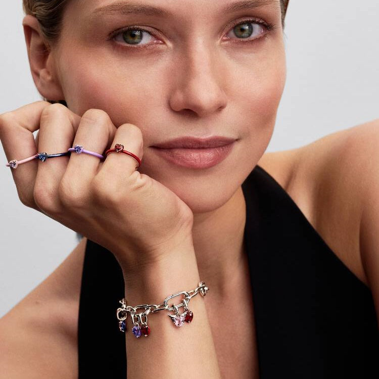 Purple Chakra Heart Ring, Size 56