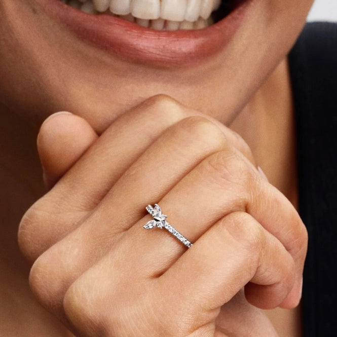 Sparkling Butterfly Ring, Size 52