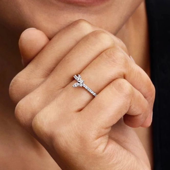 Sparkling Butterfly Ring, Size 52