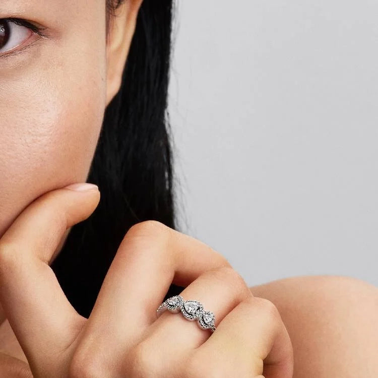 Halo Heart Trilogy Ring, Size 58