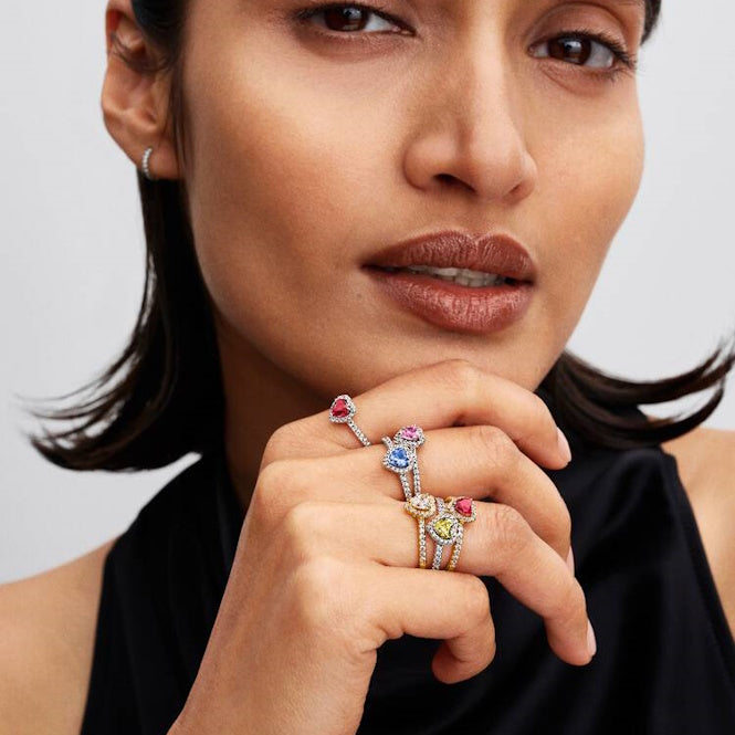 Elevated Yellow Heart Ring, Size 50