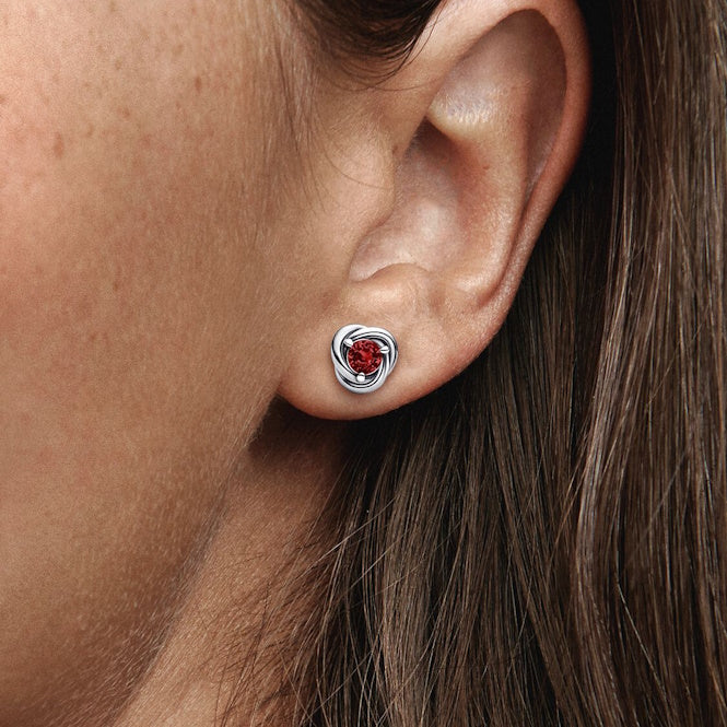 July Birthstone Eternity Circle Stud Earrings