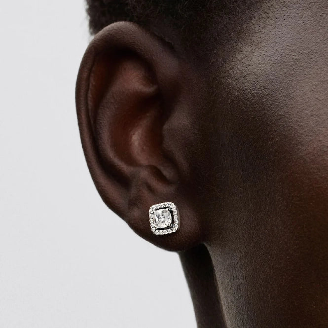 Square Halo Stud Earrings