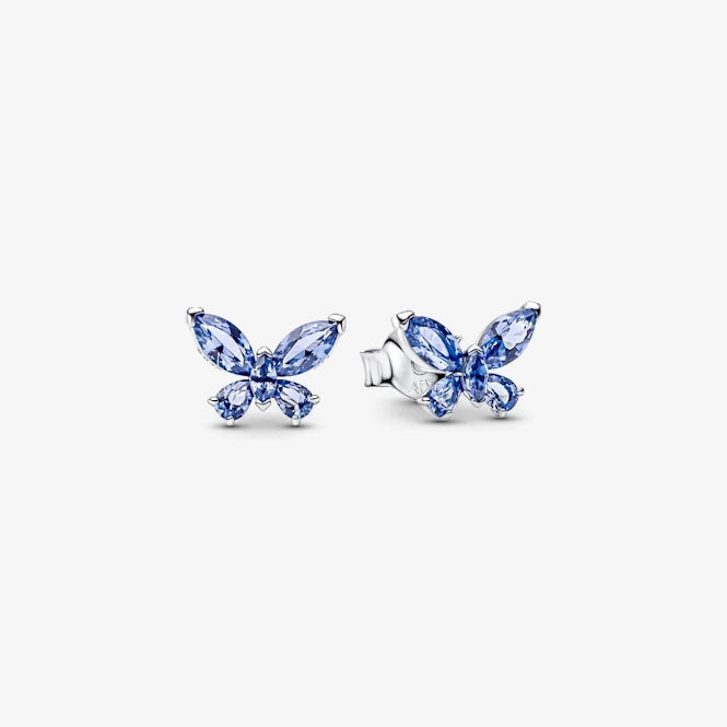 Cornflower Blue Butterfly Stud Earrings