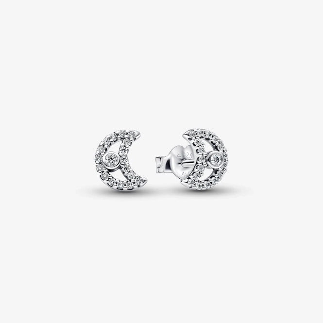 Pandora Sparkling Moon Stud Earrings