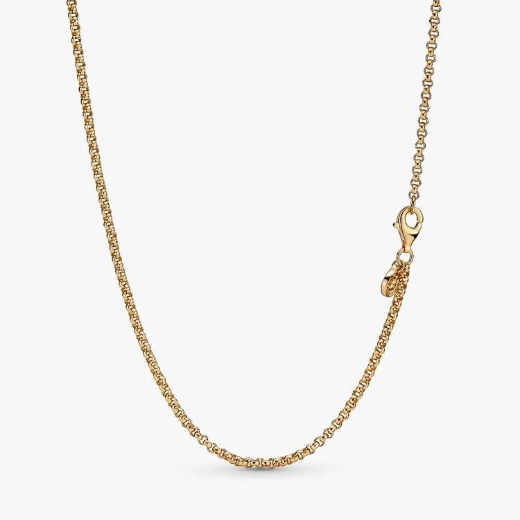 Gold Rolo Chain Necklace, 60cm