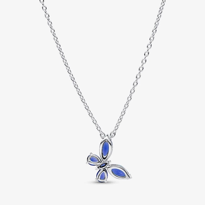 Cornflower Blue Butterfly Pendant Necklace, 45cm