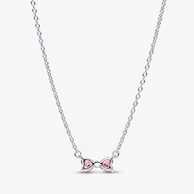Pink Bow Pendant Necklace, 45cm