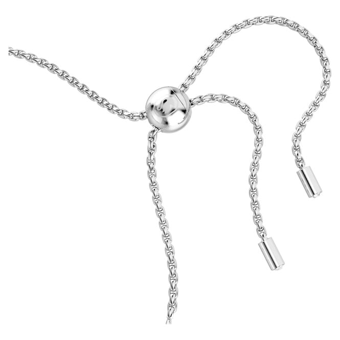 Matrix Tennis Bracelet with Mixed Round-Cut White Crystal in Rhodium Silver
