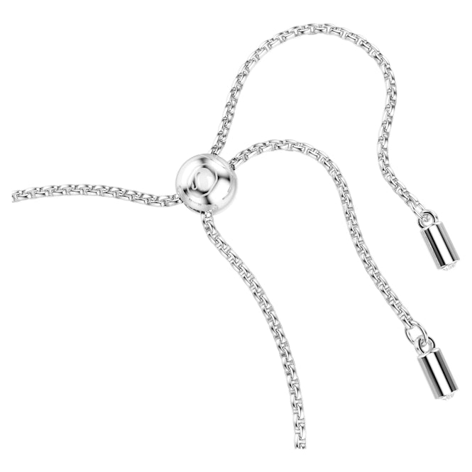 Imber Tennis Bracelet with Mixed Round-Cut White Crystal in Rhodium Silver