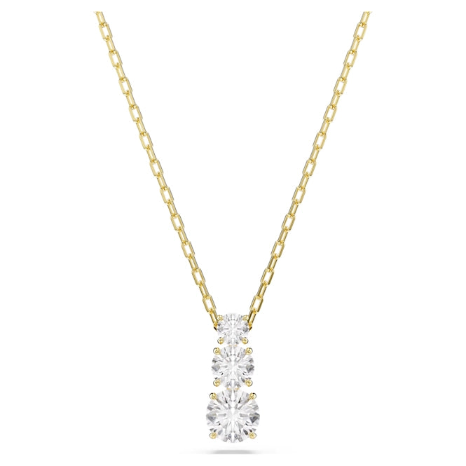 Stilla Attract Pendant Necklace with Round-Cut White Crystal in Gold