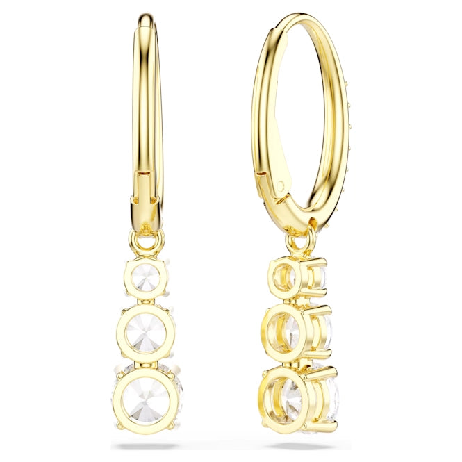 Stilla Attract Hoop Earrings with Round-Cut White Crystal in Gold