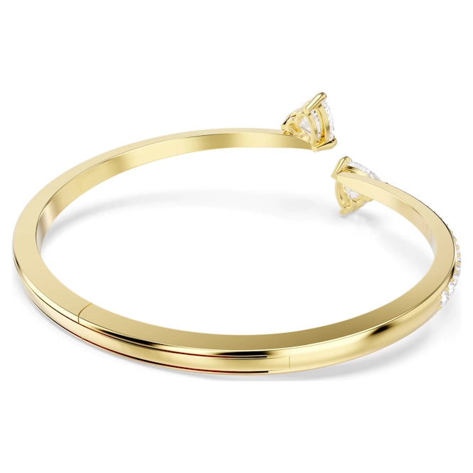 Mesmera Heart Bangle with White Crystal in Gold
