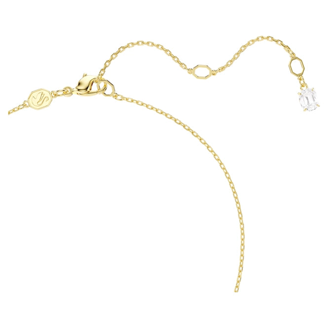 Mesmera Heart Necklace with White Crystal in Gold