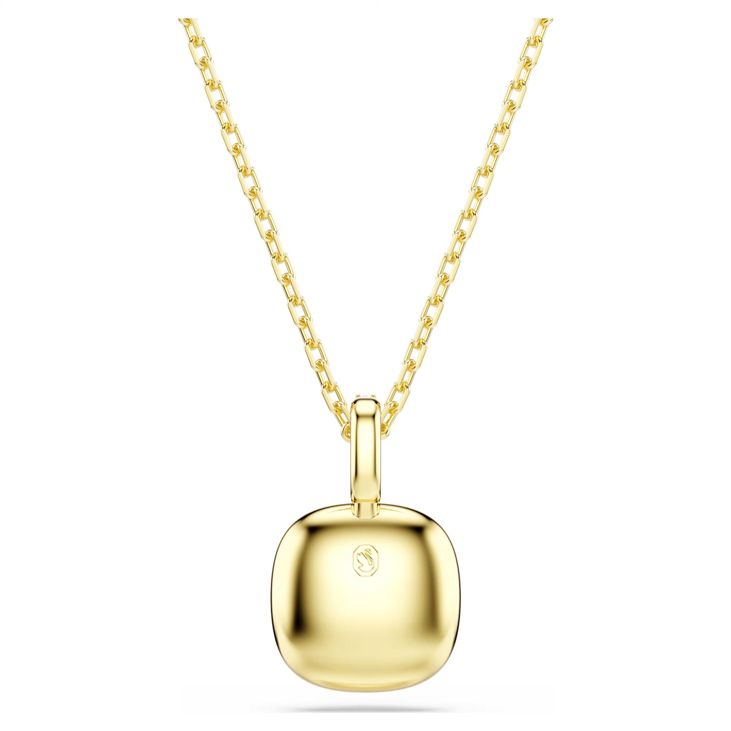 Una Angelic Pendant Necklace with Cushion-Cut White Crystal in Gold