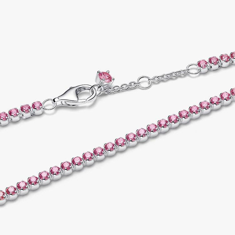 Pink Small Tennis Bracelet, 18cm