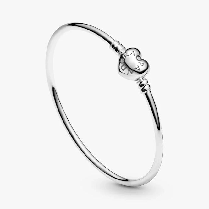 Moments Heart Clasp Bangle, 15cm