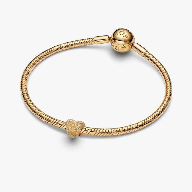 Gold Textured Heart Mini Charms