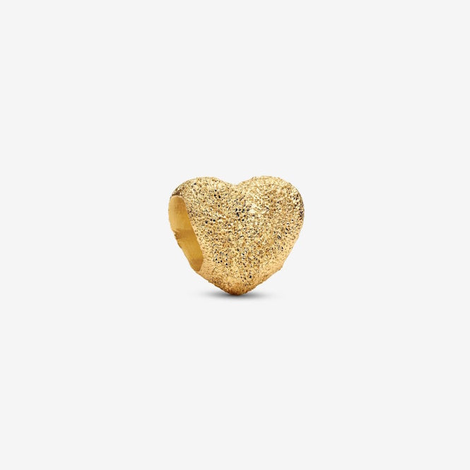 Gold Textured Heart Mini Charms