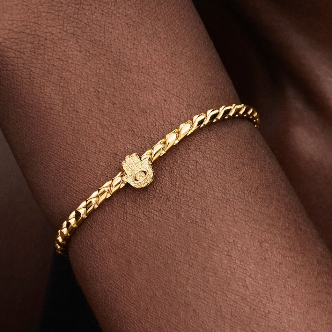 Gold Textured Hamsa Hand Mini Charms
