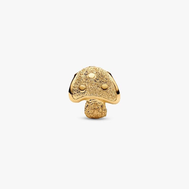 Gold Textured Mushroom Mini Charms