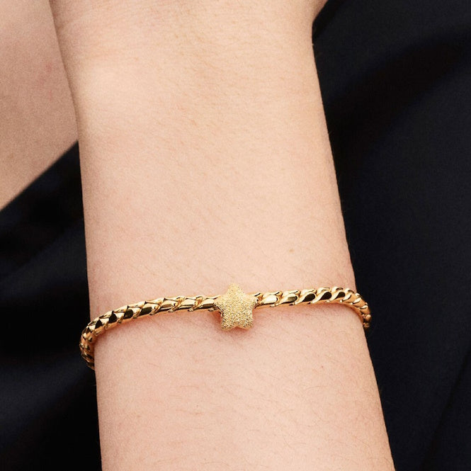 Gold Textured Star Mini Charms