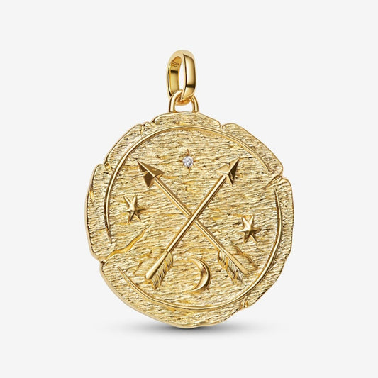 Pandora ME Gold Crossing Arrows Oversized Medallion Charms