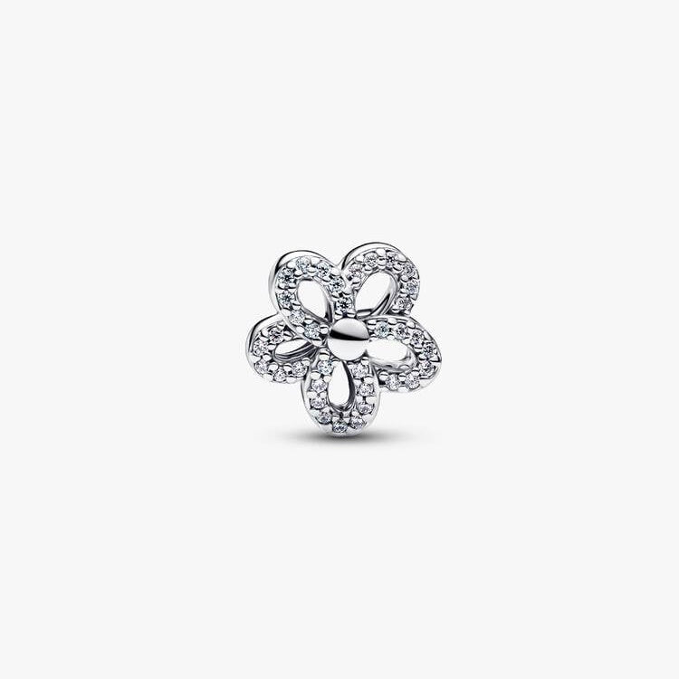 Pave Flower Openwork Charms