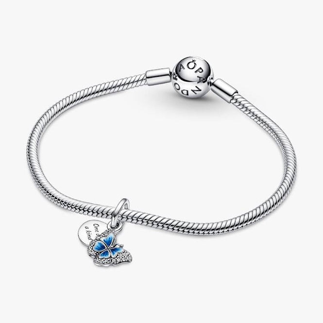 Blue Butterfly One of A Kind Double Dangle Charms