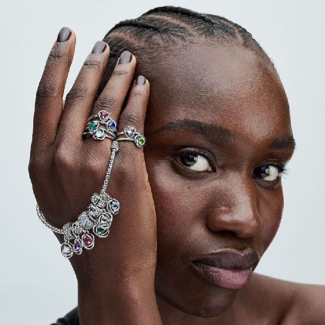 May Birthstone Eternity Circle Dangle Charms