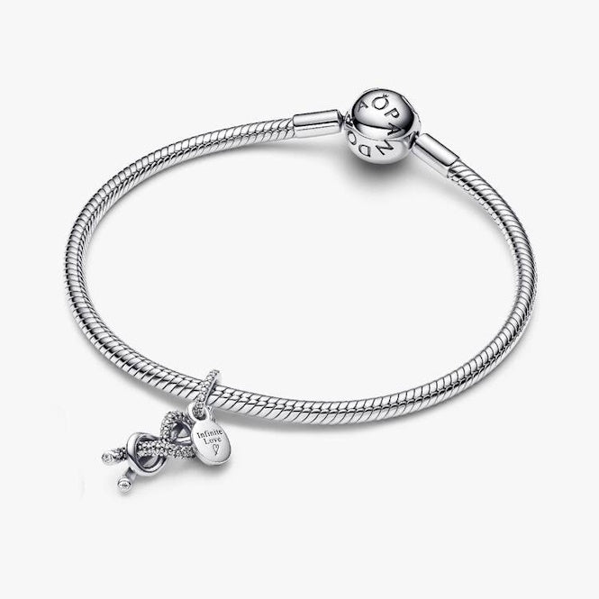 Pave Infinity Knot Dangle Charms