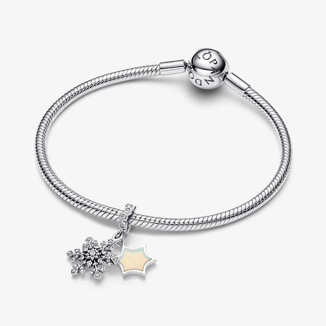 Opalescent Snowflake Double Dangle Charms